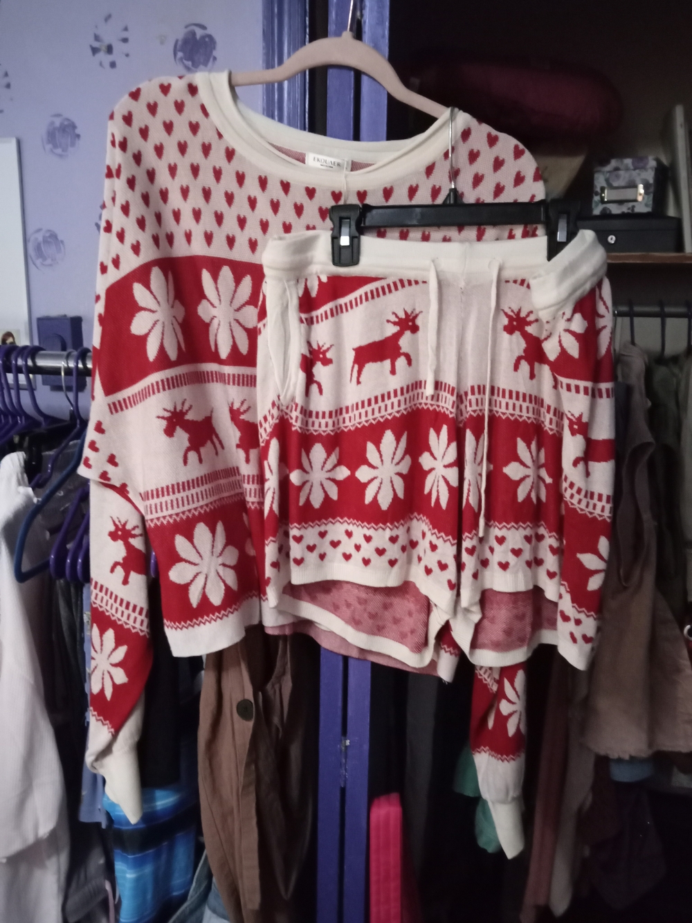 Ekouaer Deer Print Lounge Set